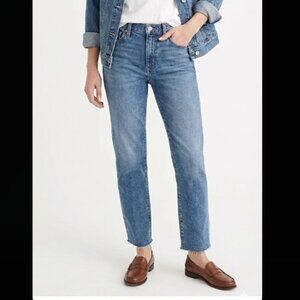 J.Crew Full Length Classic Straight Leg Jeans Raw Hem Medium Wash Size 30